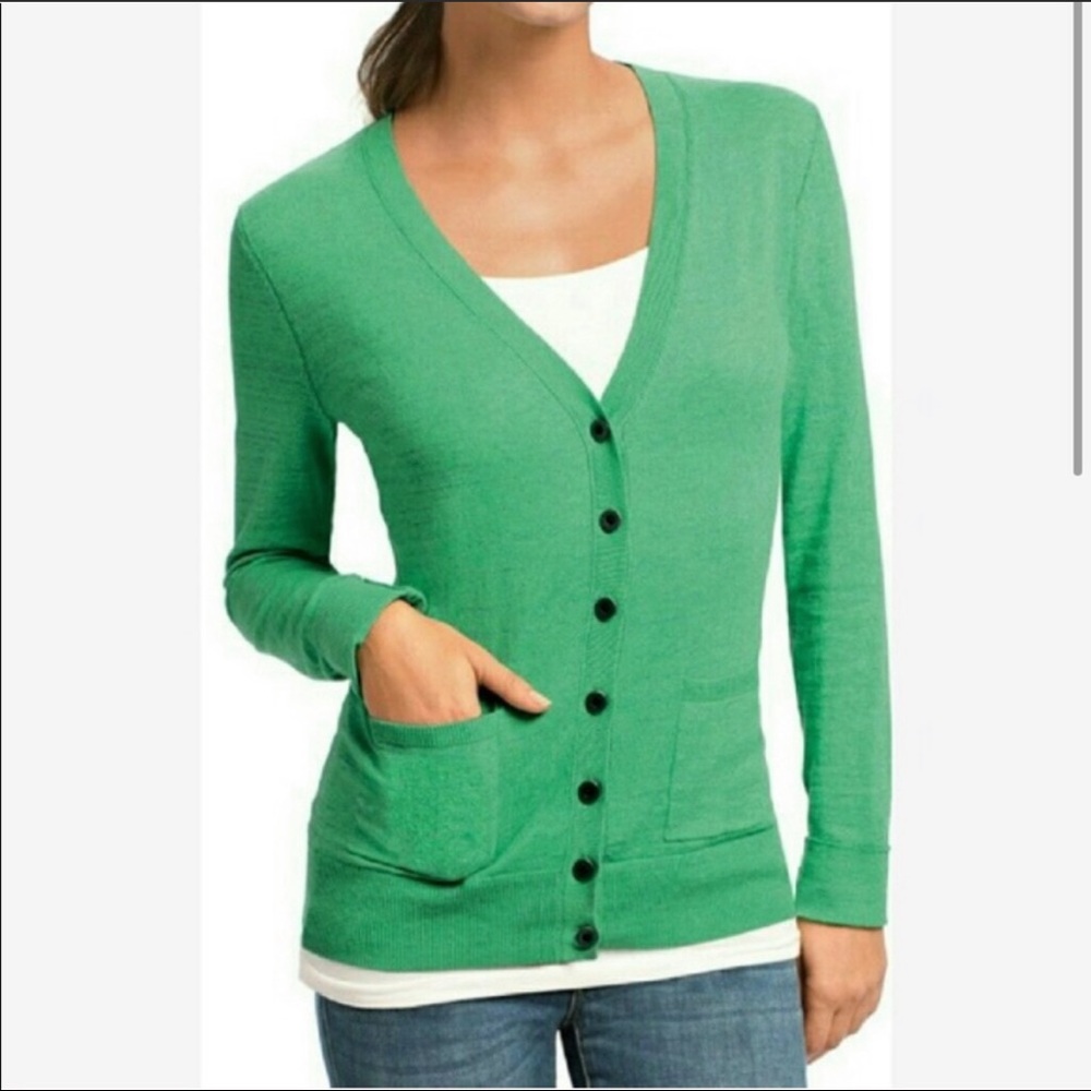 CAbi Green “Billi” Cardigan Sweater (Sm)